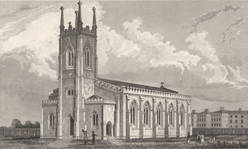 KENT. The New Church Tunbridge Wells. Allen. (Bartlett/Winkles) 1833 old print